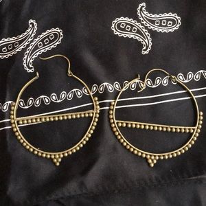 Brass Tribal Style Hoops